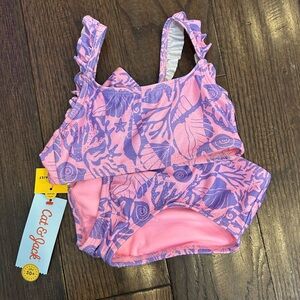 2/$20 Cat & Jack Pink and Purple Swimsuit Set, Girls XS